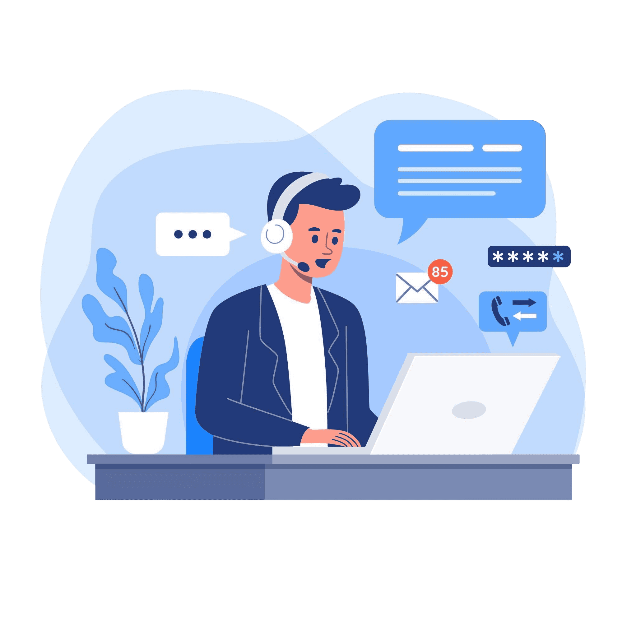 Customer support team illustration